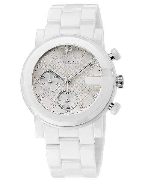 gucci ladies white ceramic marine watch|ladies Gucci watches for sale.